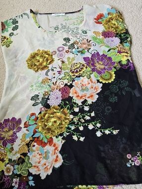 Rickis Oversized Small Boho Floral Blouse Size Small Fits Medium